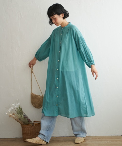 LBC（エルビーシー）の「リネンブレンドシャーリングワンピース（ワンピース・レディース・グリーン/ブラック/パープル系その他・M）」の21枚目の写真