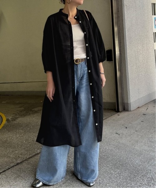 LBC(エルビーシー)の「リネンブレンドシャーリングワンピース(ワンピース・レディース・グリーン/ブラック/パープル系その他・M)」の14枚目の写真
