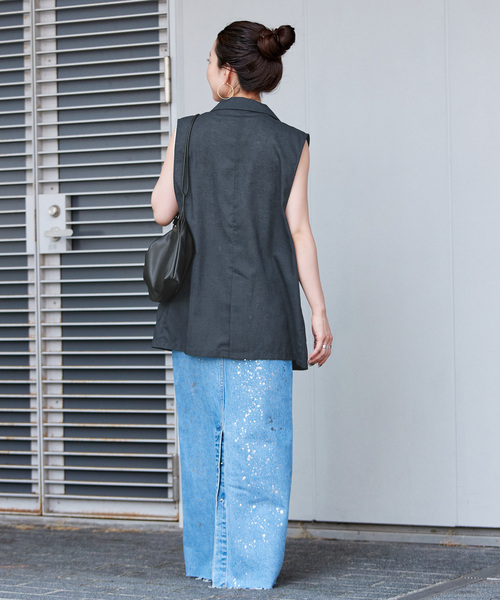 B.C STOCK(ベーセーストック)の「手洗い可 / テーラーベスト(ベスト・レディース・キャメル/ネイビー・FREE)」の10枚目の写真