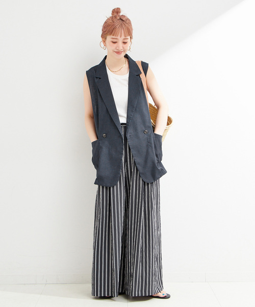 B.C STOCK(ベーセーストック)の「手洗い可 / テーラーベスト(ベスト・レディース・キャメル/ネイビー・FREE)」の15枚目の写真