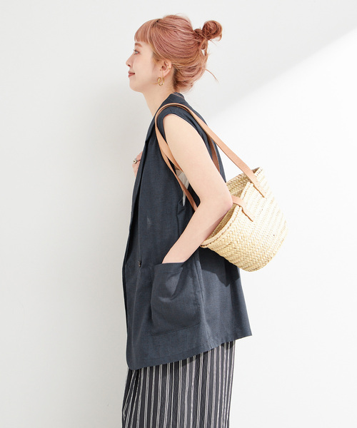 B.C STOCK(ベーセーストック)の「手洗い可 / テーラーベスト(ベスト・レディース・キャメル/ネイビー・FREE)」の21枚目の写真