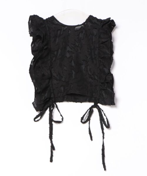 Settimissimo（セッティミッシモ）の「フリンジジャガード ラッフルスリーブ ジレ（ベスト・レディース・アイボリー/ブラック・FREE）」の11枚目の写真