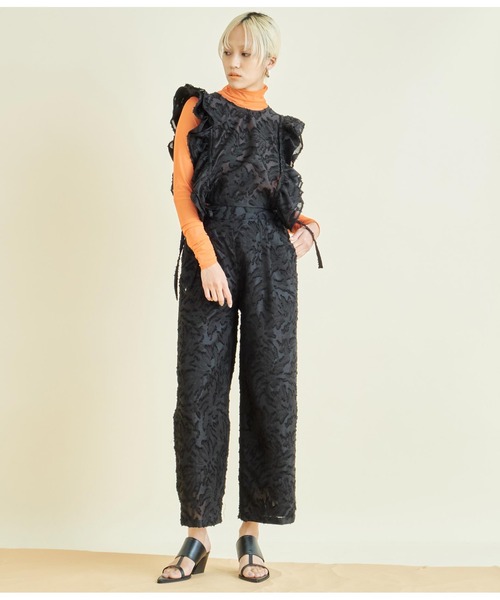 Settimissimo（セッティミッシモ）の「フリンジジャガード ラッフルスリーブ ジレ（ベスト・レディース・アイボリー/ブラック・FREE）」の21枚目の写真