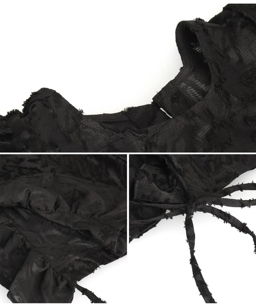 Settimissimo（セッティミッシモ）の「フリンジジャガード ラッフルスリーブ ジレ（ベスト・レディース・アイボリー/ブラック・FREE）」の17枚目の写真