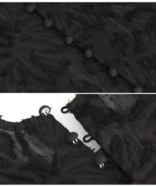 Settimissimo（セッティミッシモ）の「フリンジジャガード ラッフルスリーブ ジレ（ベスト・レディース・アイボリー/ブラック・FREE）」の16枚目の写真