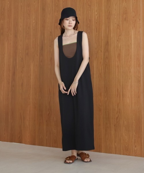 Bab（バブ）の「前後2WAY UネックIラインワンピース（ワンピース・レディース・ベージュ/ライトグレー/ブラック・MEDIUM）」の12枚目の写真