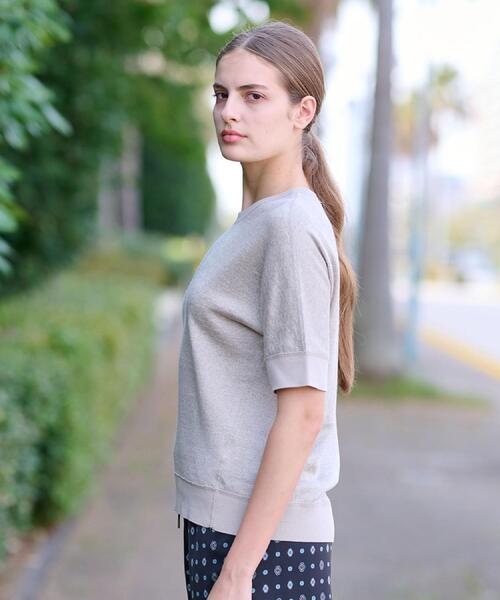 DRESSTERIOR(ドレステリア)の「【毎年人気!/洗える】リネン裏毛ハーフスリーブプルオーバー(Tシャツ/カットソー・レディース・ナチュラル/ピンク系/ブラック・38/36/34)」の5枚目の写真