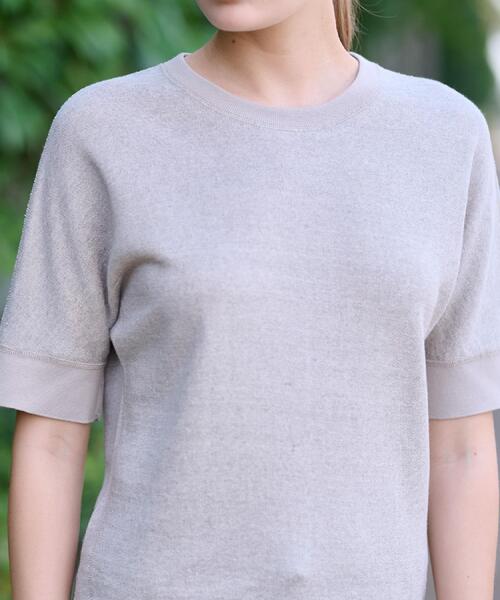 DRESSTERIOR(ドレステリア)の「【毎年人気!/洗える】リネン裏毛ハーフスリーブプルオーバー(Tシャツ/カットソー・レディース・ナチュラル/ピンク系/ブラック・38/36/34)」の9枚目の写真