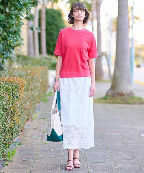 DRESSTERIOR(ドレステリア)の「【毎年人気!/洗える】リネン裏毛ハーフスリーブプルオーバー(Tシャツ/カットソー・レディース・ナチュラル/ピンク系/ブラック・38/36/34)」の11枚目の写真
