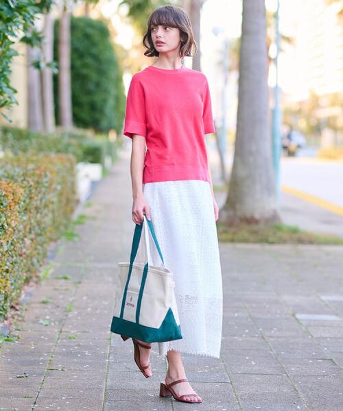 DRESSTERIOR(ドレステリア)の「【毎年人気!/洗える】リネン裏毛ハーフスリーブプルオーバー(Tシャツ/カットソー・レディース・ナチュラル/ピンク系/ブラック・38/36/34)」の12枚目の写真