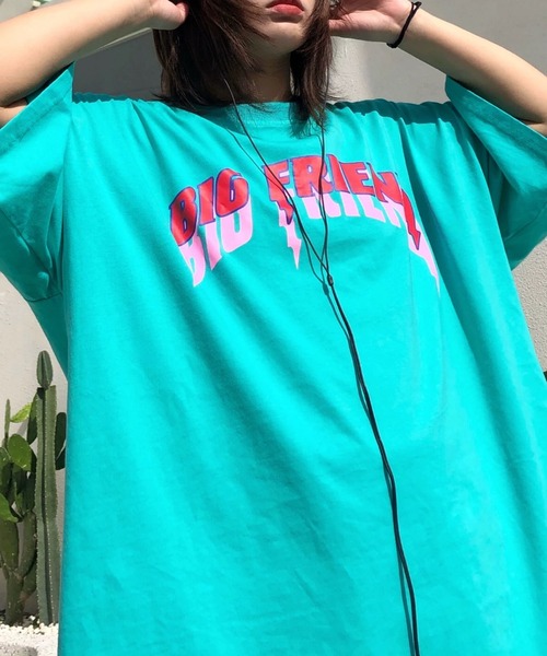 SHEENA(シーナ)の「BIG FRIENDロゴプリントルーズTシャツ(Tシャツ/カットソー・レディース・エメラルド/ホワイト・M)」の10枚目の写真