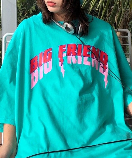 SHEENA(シーナ)の「BIG FRIENDロゴプリントルーズTシャツ(Tシャツ/カットソー・レディース・エメラルド/ホワイト・M)」の11枚目の写真