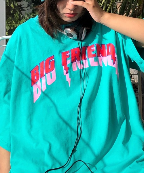 SHEENA(シーナ)の「BIG FRIENDロゴプリントルーズTシャツ(Tシャツ/カットソー・レディース・エメラルド/ホワイト・M)」の12枚目の写真