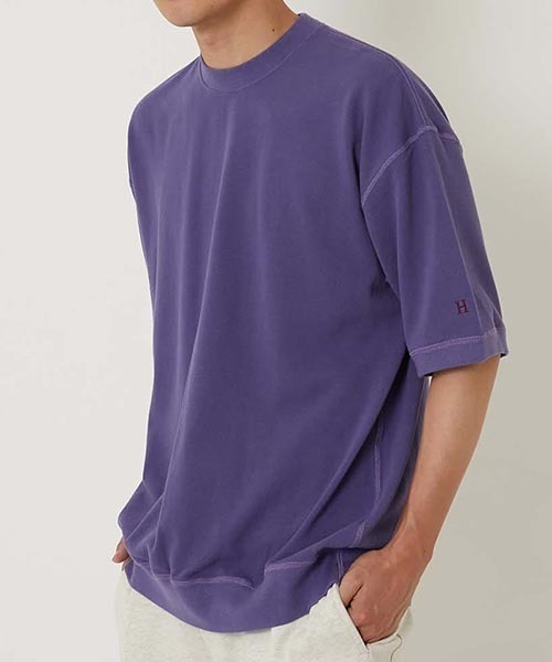 HOLLYWOOD RANCH MARKET(ハリウッドランチマーケット)の「Hエンブロイダリー カノコショートスリーブTシャツ(Tシャツ/カットソー・メンズ・ベージュ/ブルー/ホワイト/グリーン/ブラック/ワイン・SMALL/MEDIUM/LARGE/X-LARGE)」の8枚目の写真