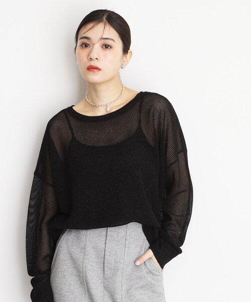 THE SHOP TK （ザ ショップ ティーケー ）の「ラメメッシュニット（ニット/セーター・レディース・ライトグレー/ブラック/ブラウン系その他・12/13）」の2枚目の写真