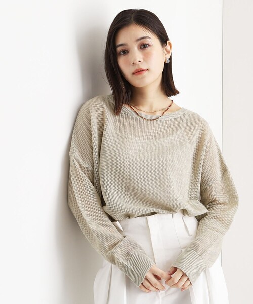 THE SHOP TK （ザ ショップ ティーケー ）の「ラメメッシュニット（ニット/セーター・レディース・ライトグレー/ブラック/ブラウン系その他・12/13）」の6枚目の写真