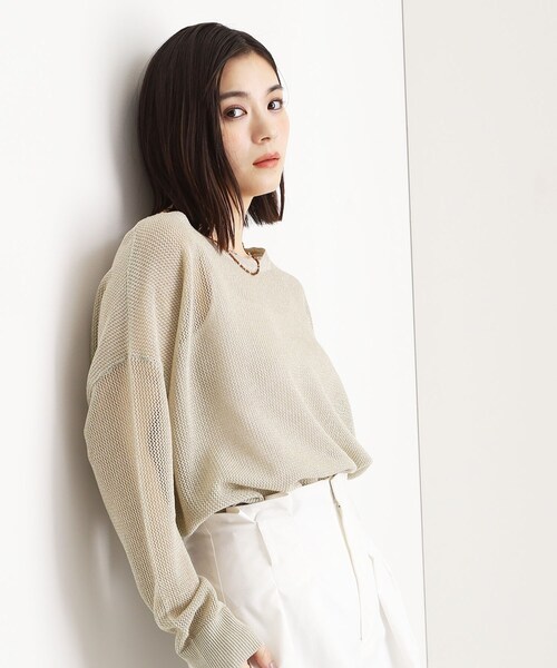 THE SHOP TK （ザ ショップ ティーケー ）の「ラメメッシュニット（ニット/セーター・レディース・ライトグレー/ブラック/ブラウン系その他・12/13）」の7枚目の写真