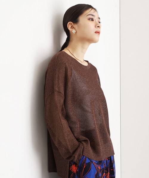 THE SHOP TK （ザ ショップ ティーケー ）の「ラメメッシュニット（ニット/セーター・レディース・ライトグレー/ブラック/ブラウン系その他・12/13）」の14枚目の写真