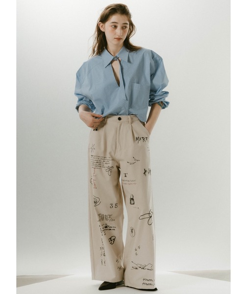 ZOZO限定】2way stripe volume shirt/2color（シャツ/ブラウス