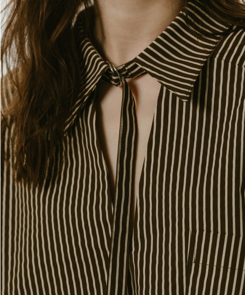 トップス knuth marf 2way strip volume shirt Knuth Marf（クヌースマーフ）の「2way stripe volume shirt/2color