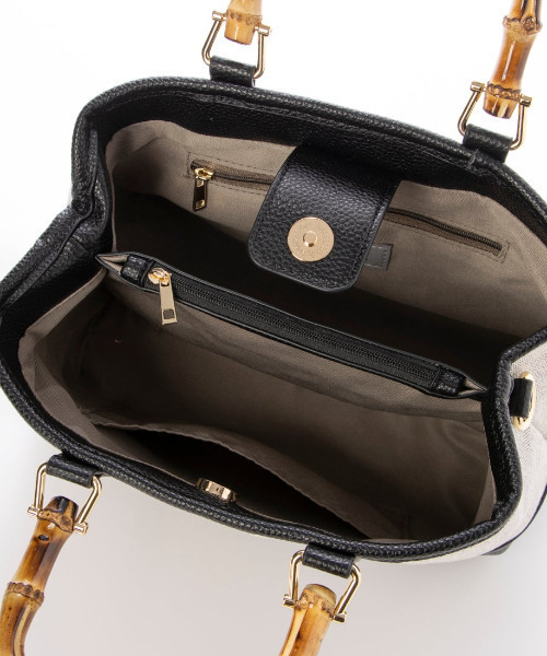 cache cache（カシュ カシュ）の「カシュカシュ cachecache / バンブーハンドルエルガリー2wayトート（トートバッグ・レディース・ベージュ系その他/ブラック/パイソン・FREE）」の21枚目の写真