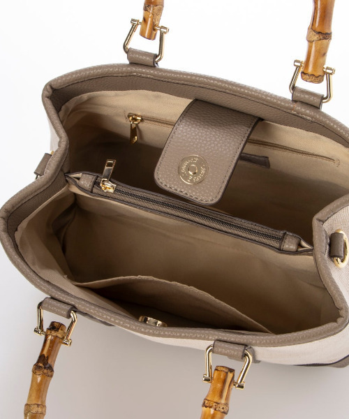 cache cache（カシュ カシュ）の「カシュカシュ cachecache / バンブーハンドルエルガリー2wayトート（トートバッグ・レディース・ベージュ系その他/ブラック/パイソン・FREE）」の15枚目の写真