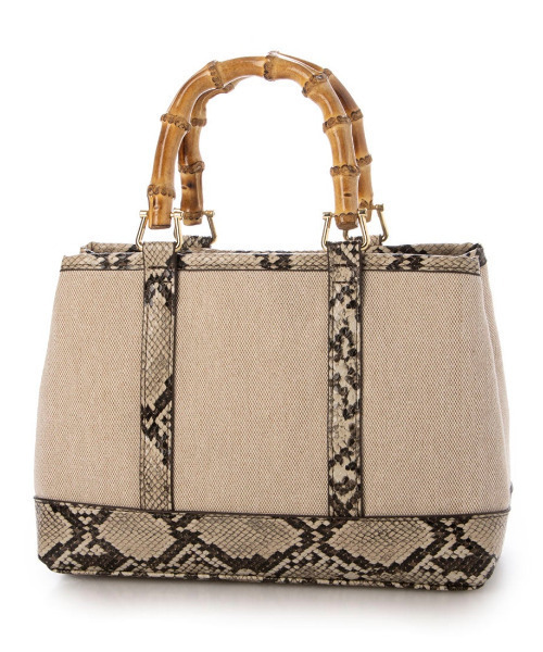 cache cache（カシュ カシュ）の「カシュカシュ cachecache / バンブーハンドルエルガリー2wayトート（トートバッグ・レディース・ベージュ系その他/ブラック/パイソン・FREE）」の11枚目の写真