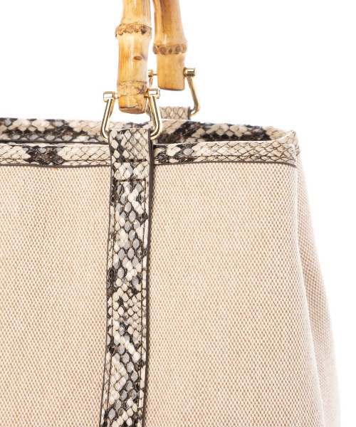 cache cache（カシュ カシュ）の「カシュカシュ cachecache / バンブーハンドルエルガリー2wayトート（トートバッグ・レディース・ベージュ系その他/ブラック/パイソン・FREE）」の8枚目の写真