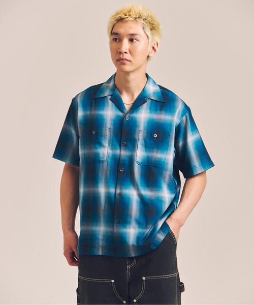 schott(ショット)の「SCHOTT-OMBRE SS SHIRT(シャツ/ブラウス・メンズ・グリーン/ブラック・XL/L)」の5枚目の写真