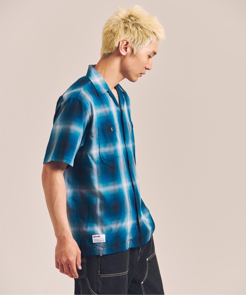 schott(ショット)の「SCHOTT-OMBRE SS SHIRT(シャツ/ブラウス・メンズ・グリーン/ブラック・XL/L)」の8枚目の写真