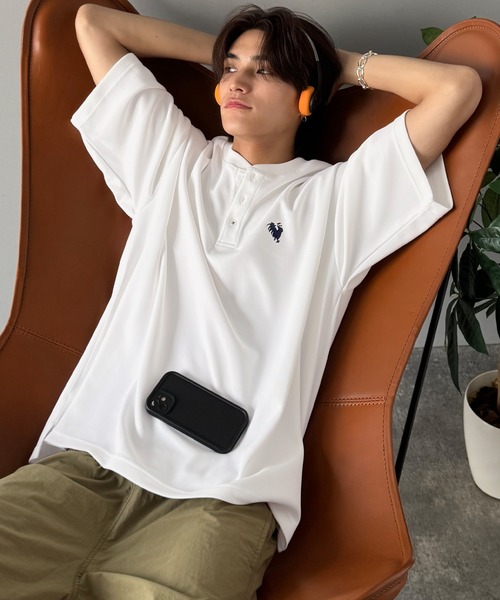 Classical Origin（クラシカルオリジン）の「【Classical Origin】「大人びた遊び心。」刺繍入りハイクオリティダブルフェイス素材バンドカラーポロシャツ／Embroidered High-Quality Double Face Band Collar Polo（ポロシャツ・メンズ・ブラック/ライトグレー/ホワイト・LARGE/SMALL/MEDIUM）」の8枚目の写真