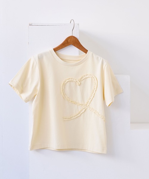 セール】フリルテープ刺繍アソートTシャツ（Tシャツ/カットソー）｜VIS