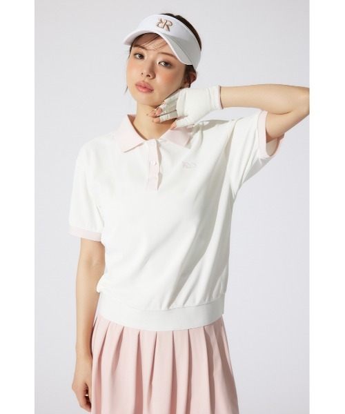 RIENDA GOLF(リエンダゴルフ)の「【RIENDA GOLF】RDバイカラールーズポロシャツ 半袖 夏服(Tシャツ/カットソー・レディース・ライトブルー/ホワイト/ベージュ・MEDIUM/SMALL)」の11枚目の写真