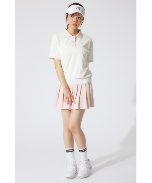 RIENDA GOLF(リエンダゴルフ)の「【RIENDA GOLF】RDバイカラールーズポロシャツ 半袖 夏服(Tシャツ/カットソー・レディース・ライトブルー/ホワイト/ベージュ・MEDIUM/SMALL)」の14枚目の写真