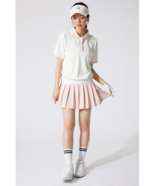 RIENDA GOLF(リエンダゴルフ)の「【RIENDA GOLF】RDバイカラールーズポロシャツ 半袖 夏服(Tシャツ/カットソー・レディース・ライトブルー/ホワイト/ベージュ・MEDIUM/SMALL)」の15枚目の写真