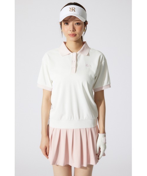 RIENDA GOLF(リエンダゴルフ)の「【RIENDA GOLF】RDバイカラールーズポロシャツ 半袖 夏服(Tシャツ/カットソー・レディース・ライトブルー/ホワイト/ベージュ・MEDIUM/SMALL)」の16枚目の写真