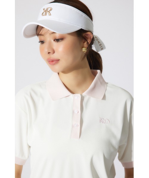 RIENDA GOLF(リエンダゴルフ)の「【RIENDA GOLF】RDバイカラールーズポロシャツ 半袖 夏服(Tシャツ/カットソー・レディース・ライトブルー/ホワイト/ベージュ・MEDIUM/SMALL)」の19枚目の写真