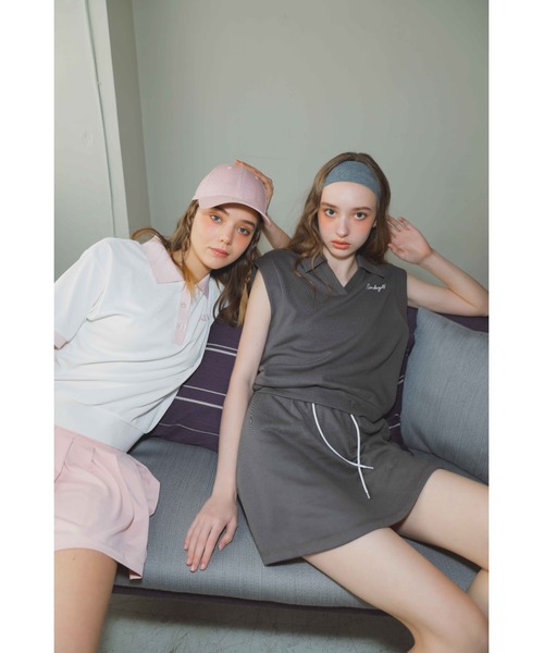 RIENDA GOLF(リエンダゴルフ)の「【RIENDA GOLF】RDバイカラールーズポロシャツ 半袖 夏服(Tシャツ/カットソー・レディース・ライトブルー/ホワイト/ベージュ・MEDIUM/SMALL)」の8枚目の写真
