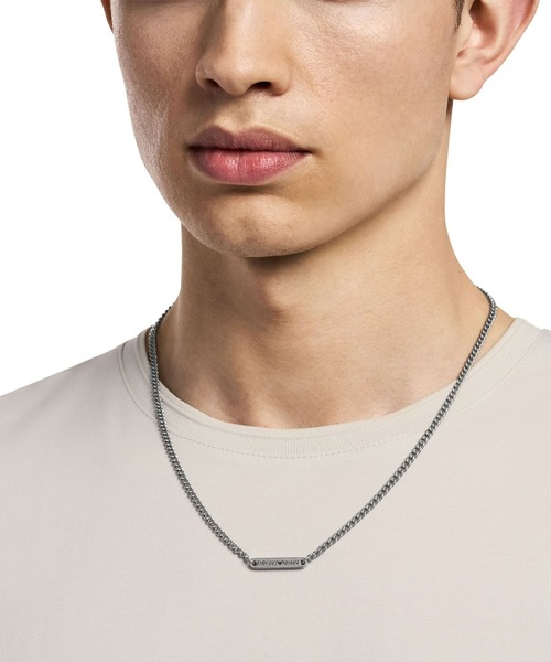 EMPORIO ARMANI(エンポリオアルマーニ)の「エンポリオ・アルマーニ アクセサリー メンズ ネックレス シルバー EGS3188040(ネックレス・メンズ・シルバー・FREE)」の2枚目の写真