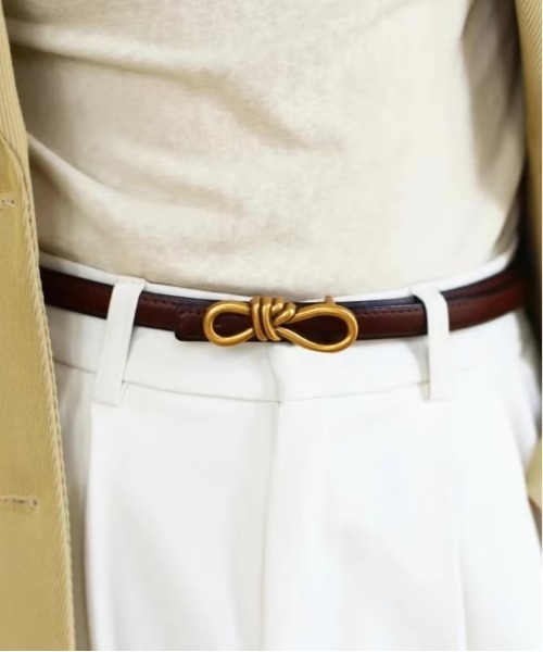 almo（アルモ）の「レディースフェイクレザーベルト(BDS)（ベルト・レディース・ブラック/ブラウン・FREE）」の2枚目の写真