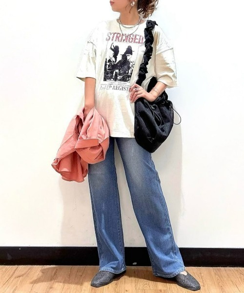 Right-on（ライトオン）の「【HONEYSUCKLE ROSE】グラフィックＢＩＧＴシャツ（Tシャツ/カットソー・レディース・オフホワイト/ブラウン/ダークグレー・M/L）」の21枚目の写真