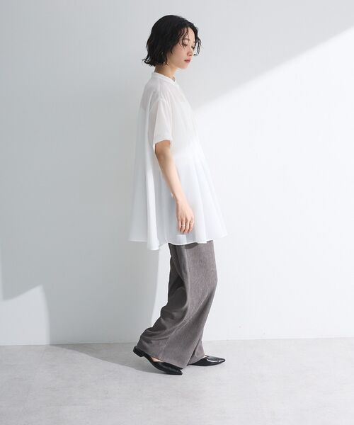 Green　Parks（グリーンパークス）の「ウエストタックシャツチュニック（チュニック・レディース・オフホワイト/ブラック/キャメル/オレンジ・FREE）」の17枚目の写真