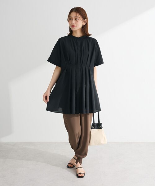 Green　Parks（グリーンパークス）の「ウエストタックシャツチュニック（チュニック・レディース・オフホワイト/ブラック/キャメル/オレンジ・FREE）」の21枚目の写真