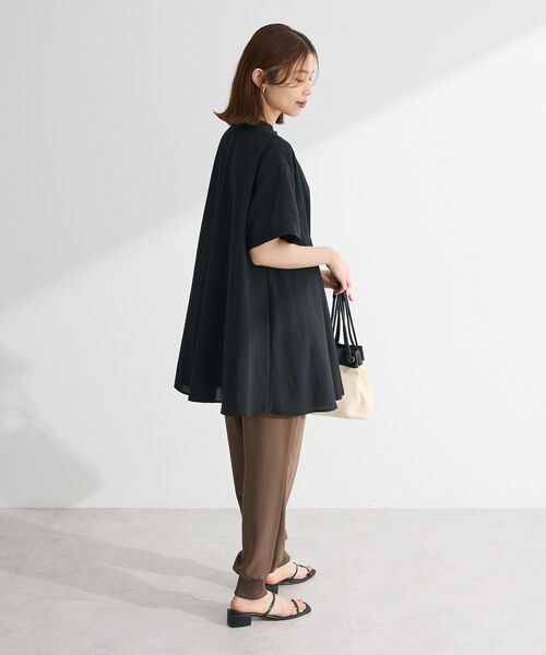 Green　Parks（グリーンパークス）の「ウエストタックシャツチュニック（チュニック・レディース・オフホワイト/ブラック/キャメル/オレンジ・FREE）」の22枚目の写真