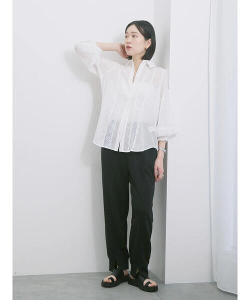 Samansa Mos2 blue（サマンサモスモスブルー）の「◎裏毛センタースリットパンツ（その他パンツ・レディース・ブラック/トップグレー/チャコールグレー・F）」の13枚目の写真