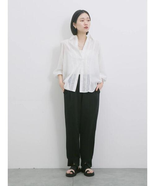 Samansa Mos2 blue（サマンサモスモスブルー）の「◎裏毛センタースリットパンツ（その他パンツ・レディース・ブラック/トップグレー/チャコールグレー・F）」の17枚目の写真