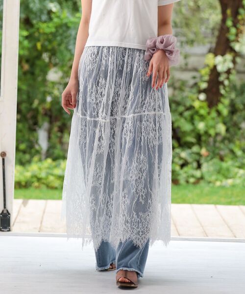 ELENCARE DUE(エレンカーレデュエ)の「・ELENCARE DUE レースティアードスカート(スカート・レディース・ブラック/オフホワイト/グレー・FREE)」の2枚目の写真
