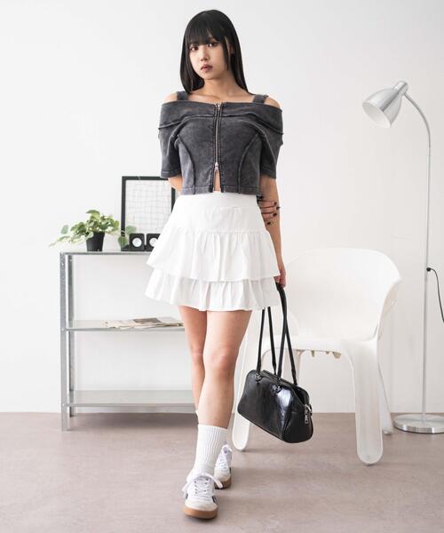 売れ筋商品|||ホワイトマーク カットソー トップス レディース Women's Crisscross Cutout Short Sleeve Top Black ホワイトマーク レディース カットソー トップス Women's