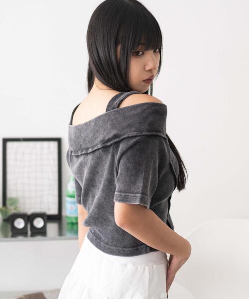 WEGO(ウィゴー)の「WEGO/オフショルWジップトップス(Tシャツ/カットソー・レディース・スミクロ/ホワイト・FREE)」の15枚目の写真