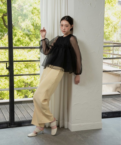 organdy flare blouse / オーガンジーフレアブラウス（シャツ